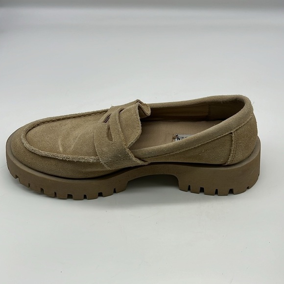 Steve Madden - Lila Taupe Suede Slip On Rounded Close Toe Chunky Loafer Size 8.5 - Picture 6 of 13